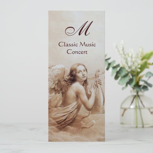 ANGEL SPEELT LYRA OVER DE CLOUDS, Monogram Gold Kaart (Staand voorkant)