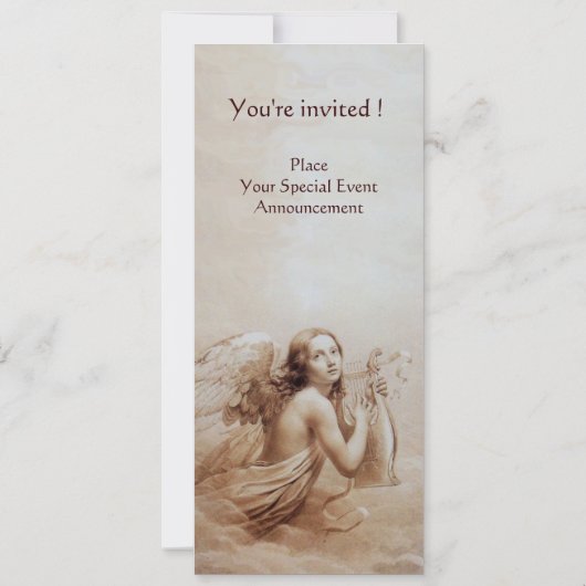 ANGEL SPEELT LYRA OVER DE CLOUDS, Monogram Gold Kaart (Achterkant)