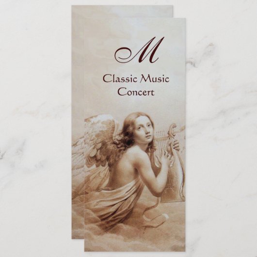 ANGEL SPEELT LYRA OVER DE CLOUDS, Monogram Gold Kaart (Voorkant / Achterkant)