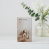 ANGEL SPEELT LYRA OVER DE CLOUDS Monogram Gold Visitekaartje (Staand voorkant)