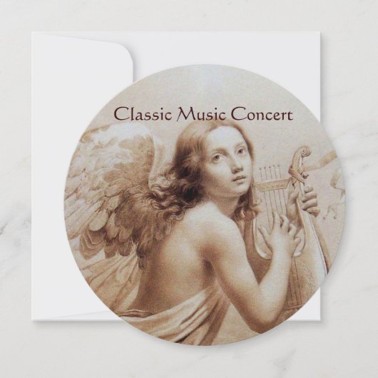 ANGEL SPEELT LYRA OVER DE CLOUDS, Monogram Sepia Kaart (Voorkant)