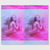 ANGEL SPEELT LYRA OVER DE CLOUDS Pink Blue Cadeaupapier (Vlak)
