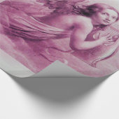 ANGEL SPEELT LYRA OVER DE CLOUDS Pink Fuchsia Cadeaupapier (Hoek)