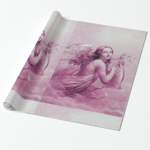 ANGEL SPEELT LYRA OVER DE CLOUDS Pink Fuchsia Cadeaupapier