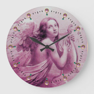 ANGEL SPEELT LYRA OVER DE CLOUDS Pink Grote Klok