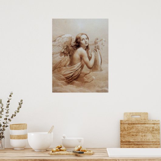 ANGEL SPEELT LYRA OVER DE CLOUDS POSTER (Keuken)