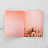 ANGEL SPEELT LYRA OVER DE CLOUDS Red Hue Feestdagen Kaart (Binnen)