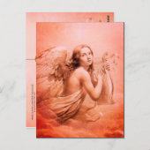 ANGEL SPEELT LYRA OVER DE CLOUDS Red Hues Briefkaart (Voorkant / Achterkant)