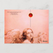 ANGEL SPEELT LYRA OVER DE CLOUDS Red Hues Briefkaart (Achterkant)