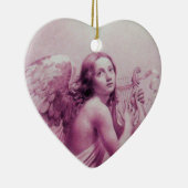 ANGEL SPEELT LYRA OVER DE CLOUDS roze Keramisch Ornament (Rechts)