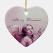 ANGEL SPEELT LYRA OVER DE CLOUDS roze Keramisch Ornament (Achterkant)