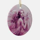 ANGEL SPEELT LYRA OVER DE CLOUDS roze Keramisch Ornament (Rechts)