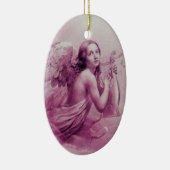 ANGEL SPEELT LYRA OVER DE CLOUDS roze Keramisch Ornament (Rechts)