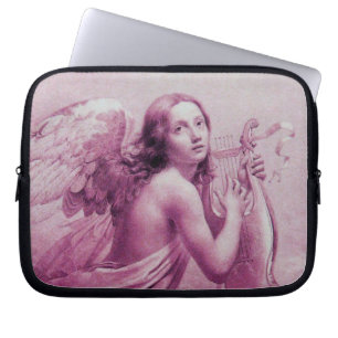 ANGEL SPEELT LYRA OVER DE CLOUDS roze Laptop Sleeve