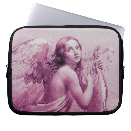 ANGEL SPEELT LYRA OVER DE CLOUDS roze Laptop Sleeve (Voorkant)