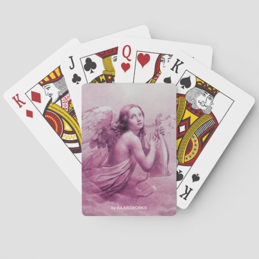 ANGEL SPEELT LYRA OVER DE CLOUDS roze Pokerkaarten (Achterkant)