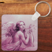 ANGEL SPEELT LYRA OVER DE CLOUDS roze Sleutelhanger (Achterkant)