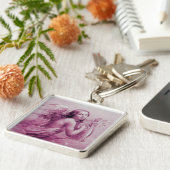 ANGEL SPEELT LYRA OVER DE CLOUDS roze Sleutelhanger (Zijkant)