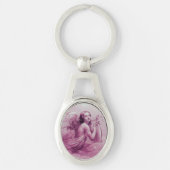 ANGEL SPEELT LYRA OVER DE CLOUDS roze Sleutelhanger (Voorkant)