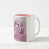 ANGEL SPEELT LYRA OVER DE CLOUDS roze Tweekleurige Koffiemok (Voorkant rechts)