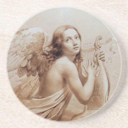 ANGEL SPEELT LYRA OVER DE CLOUDS ZANDSTEEN ONDERZETTER (Voorkant)