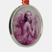ANGEL SPEELT LYRA OVER DE KLEUTEN, Roze Metalen Ornament (Rechts)