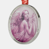 ANGEL SPEELT LYRA OVER DE KLEUTEN, Roze Metalen Ornament (Links)