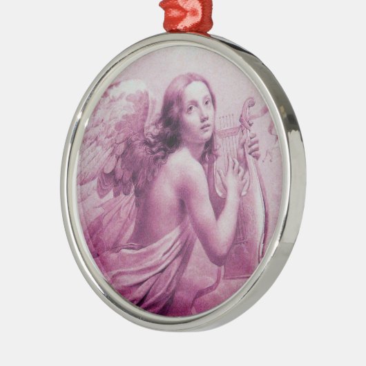 ANGEL SPEELT LYRA OVER DE KLEUTEN, Roze Metalen Ornament (Links)