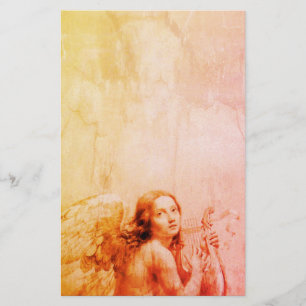 ANGEL SPEELT LYRA OVER HET Antiek Sinaasappel CLOU Briefpapier