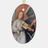 angel speelt vioolse kerstversiering keramisch ornament (Links)