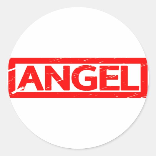 Angel Stamp Ronde Sticker (Voorkant)