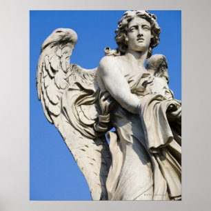 Angel-standbeeld, Ponte Sant'Angelo, Rome, Italië Poster