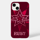 Angel Star aangepaste naam ruby red Case-Mate iPhone Case (Achterkant)