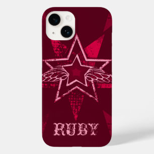 Angel Star aangepaste naam ruby red Case-Mate iPhone 14 Hoesje