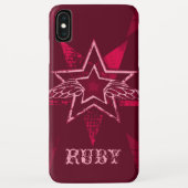 Angel Star-aangepaste naam ruby red iphone case (Achterkant)