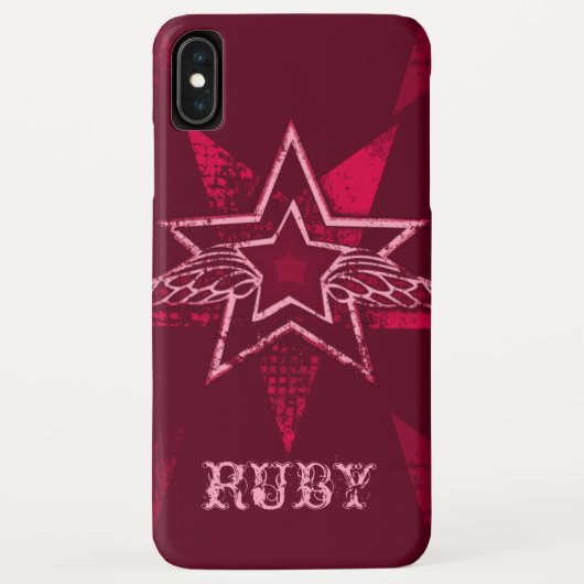 Angel Star-aangepaste naam ruby red iphone case (Achterkant)