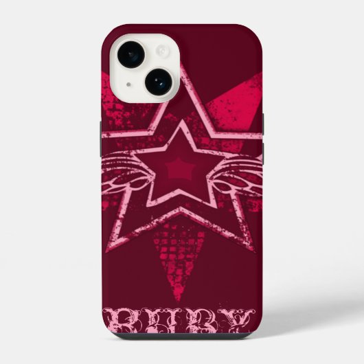 Angel Star aangepaste naam ruby red iPhone Hoesje (Achterkant)