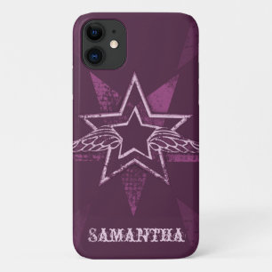 Angel Star wings grafische paarse aangepaste naam Case-Mate iPhone Case