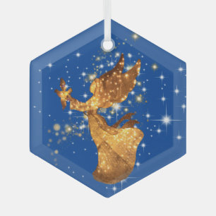 Angel Stars en Peace Dove Sterrennacht Glas Ornament