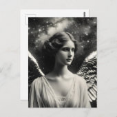 Angel Stars Zwart en Wit Briefkaart (Voorkant / Achterkant)