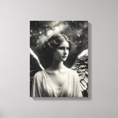 Angel Stars Zwart en Wit Canvas Afdruk (Voorkant)