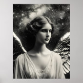 Angel Stars Zwart en Wit Poster (Voorkant)