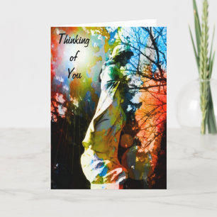 Angel Statue Denking of You Kaart