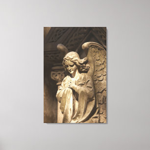 Angel Statue met Crossed Hands, Buenos Aires Canvas Afdruk