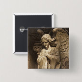 Angel Statue met Crossed Hands, Buenos Aires Vierkante Button 5,1 Cm (Voorkant /achterkant)