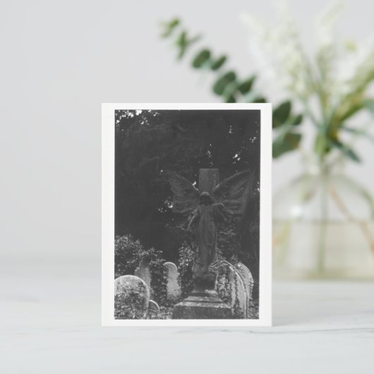 Angel Statue Old Cemetery Briefkaart (Staand voorkant)