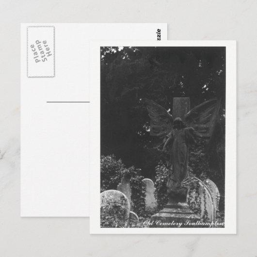Angel Statue Old Cemetery Briefkaart Text (Voorkant / Achterkant)