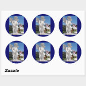 Angel Statue Ronde Sticker (Vel)