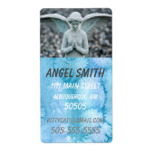 Angel Statue Waterverf Home/Business-adres Etiket (Voorkant)