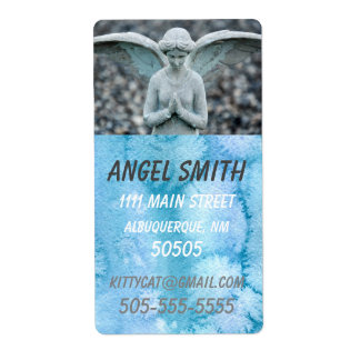 Angel Statue Waterverf Home/Business-adres Etiket